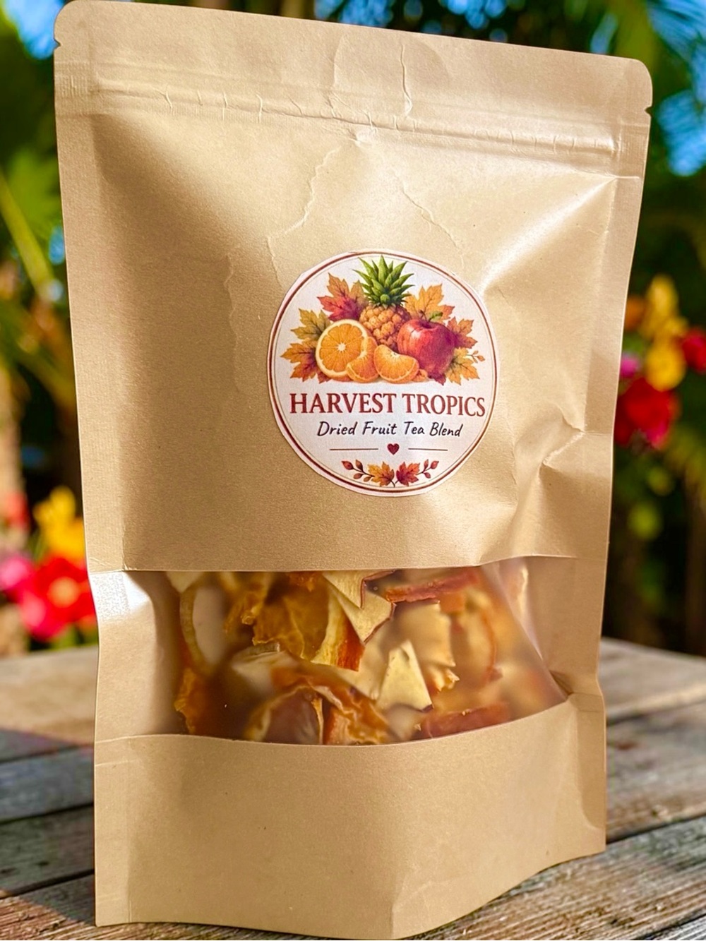 Tropics Dried Fruit Tea Blend/ Pineapple,0range,Mandarin,apple size 3 oz Hand